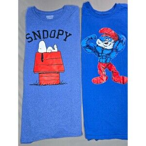 Peanuts Blue Snoopy Pajama Top with Red Doghouse Graphic
